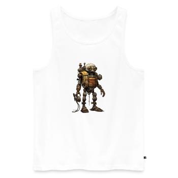 Roboter - Männer Premium Bio Tank Top - Weiß - Vorne - Michal (187cm)