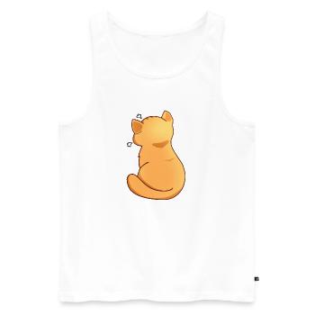Kawaii Orange Cat Annoyed, Cat Lover - Men's Premium Organic Tank Top - white - Front - Michal (187cm)