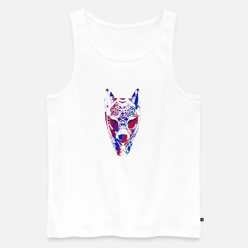 Wolf, Wikinger, germanen, asgard, midgard,valhalla - Männer Premium Bio Tank Top - Weiß