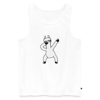 Drôle de Dabbing Dab Dance Llama Cool Lunettes de soleil - Débardeur bio Premium Homme - blanc - Devant - AI Model Male 178 light (178cm)