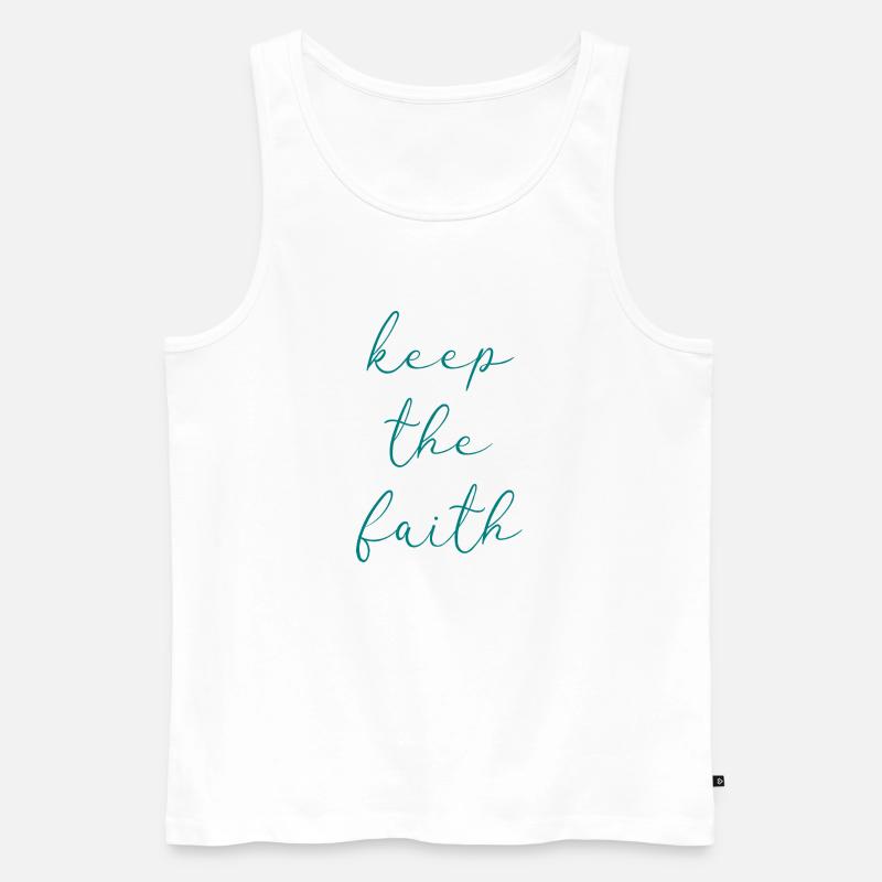 Behalte den Glauben - Männer Premium Bio Tank Top - Weiß
