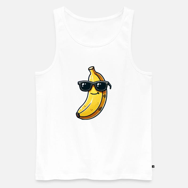 Lunettes de soleil banane Comic - Débardeur bio Premium Homme - blanc