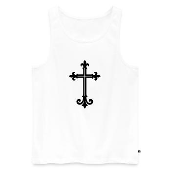 Symbole de la croix - Débardeur bio Premium Homme - blanc - Devant - AI Model Male 178 light (178cm)