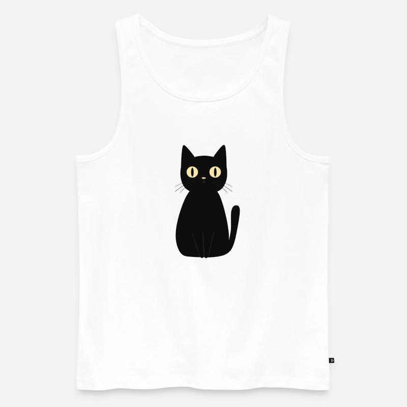 süße schwarze Katze - Männer Premium Bio Tank Top - Weiß