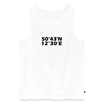 Zwickau coordinates - Men's Premium Organic Tank Top - white - Front - Michal (187cm)