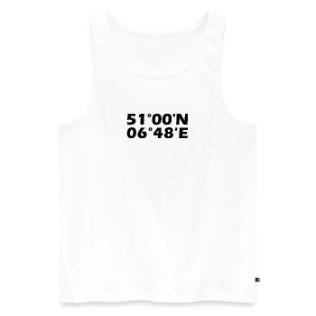 Coordonnées de Pulheim - Débardeur bio Premium Homme - blanc - Devant - Michal (187cm)