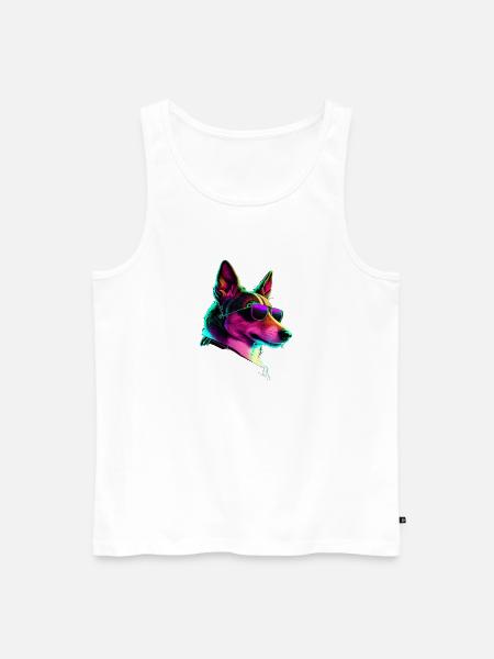 Basenji Dogs Basenjis - Men's Premium Organic Tank Top - white