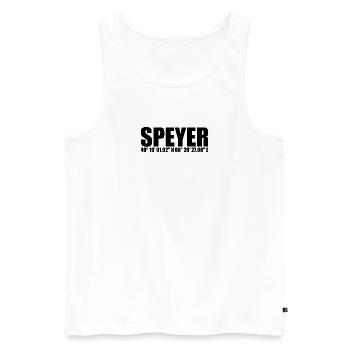 Speyer Koordinaten - Männer Premium Bio Tank Top - Weiß - Vorne - Michal (187cm)
