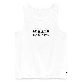 Wismar coordinates - Men's Premium Organic Tank Top - white - Front - Michal (187cm)