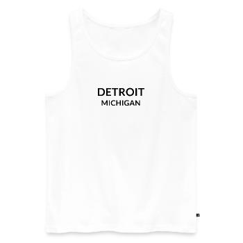 Détroit, Michigan, États-Unis - Débardeur bio Premium Homme - blanc - Devant - Michal (187cm)