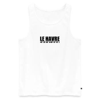 Le Havre Coordinates - Men's Premium Organic Tank Top - white - Front - AI Model Male 178 light (178cm)