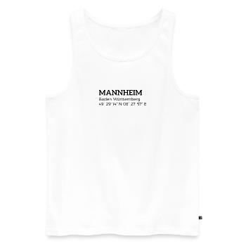 les coordonnées Mannheim Baden-Württemberg - Débardeur bio Premium Homme - blanc - Devant - Michal (187cm)
