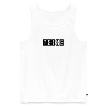Panneau de l’aéroport de Peine - Débardeur bio Premium Homme - blanc - Devant - Michal (187cm)