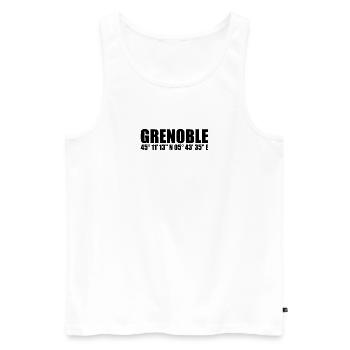 Grenoble Koordinaten - Männer Premium Bio Tank Top - Weiß - Vorne - Michal (187cm)