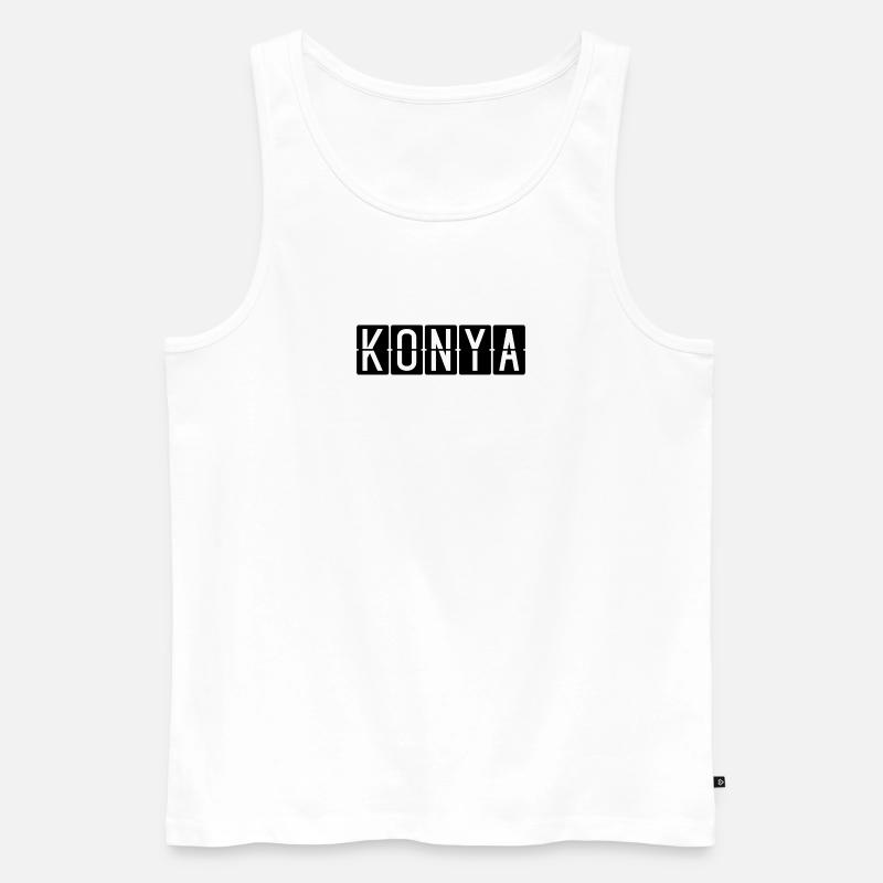 Konya Flughafentafel - Männer Premium Bio Tank Top - Weiß