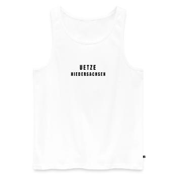 Uetze, Basse-Saxe - Débardeur bio Premium Homme - blanc - Devant - AI Model Male 178 light (178cm)