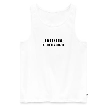 Northeim, Lower Saxony - Men's Premium Organic Tank Top - white - Front - AI Model Male 178 light (178cm)