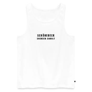 Schönebeck Sachsen-Anhalt - Männer Premium Bio Tank Top - Weiß - Vorne - Michal (187cm)