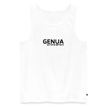Coordonnées de Gênes - Débardeur bio Premium Homme - blanc - Devant - AI Model Male 178 light (178cm)