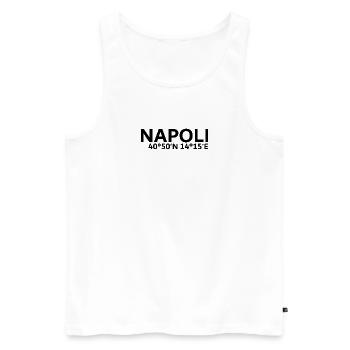 Napoli Koordinaten - Männer Premium Bio Tank Top - Weiß - Vorne - Michal (187cm)