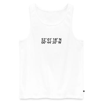 Milton Keynes Koordinaten - Männer Premium Bio Tank Top - Weiß - Vorne - AI Model Male 178 light (178cm)