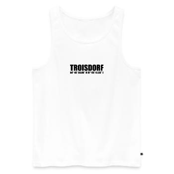 Troisdorf Koordinaten - Männer Premium Bio Tank Top - Weiß - Vorne - Michal (187cm)