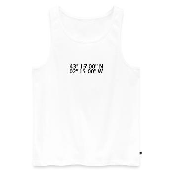Bilbao Koordinaten - Männer Premium Bio Tank Top - Weiß - Vorne - AI Model Male 178 light (178cm)