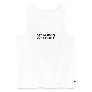 Coordonnées de Lublin - Débardeur bio Premium Homme - blanc - Devant - Michal (187cm)