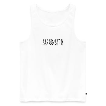 Coordonnées d’Arnhem - Débardeur bio Premium Homme - blanc - Devant - Michal (187cm)