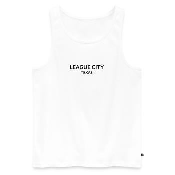 League City, Texas, États-Unis - Débardeur bio Premium Homme - blanc - Devant - Michal (187cm)