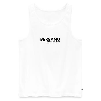 Bergamo Koordinaten - Männer Premium Bio Tank Top - Weiß - Vorne - Michal (187cm)