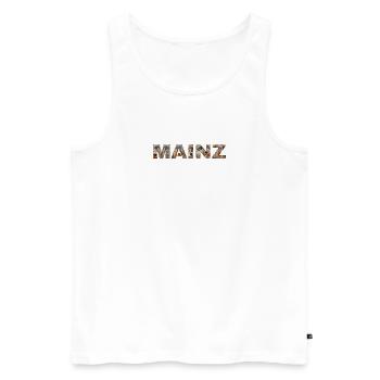 Mainz Hund - Männer Premium Bio Tank Top - Weiß - Vorne - Michal (187cm)