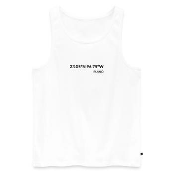 Plano Texas USA Koordinaten - Männer Premium Bio Tank Top - Weiß - Vorne - Michal (187cm)