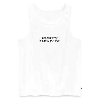 League City Texas USA Koordinaten - Männer Premium Bio Tank Top - Weiß - Vorne - Michal (187cm)