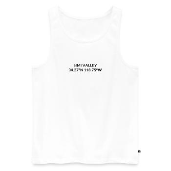 Simi Valley California USA Koordinaten - Männer Premium Bio Tank Top - Weiß - Vorne - Michal (187cm)