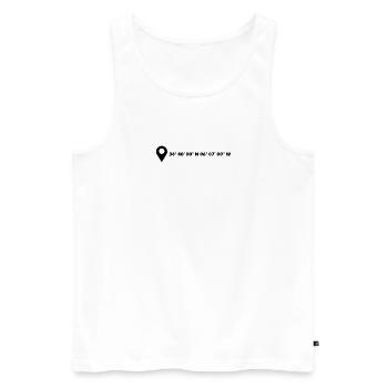 Jerez de la Frontera Koordinaten - Männer Premium Bio Tank Top - Weiß - Vorne - Michal (187cm)