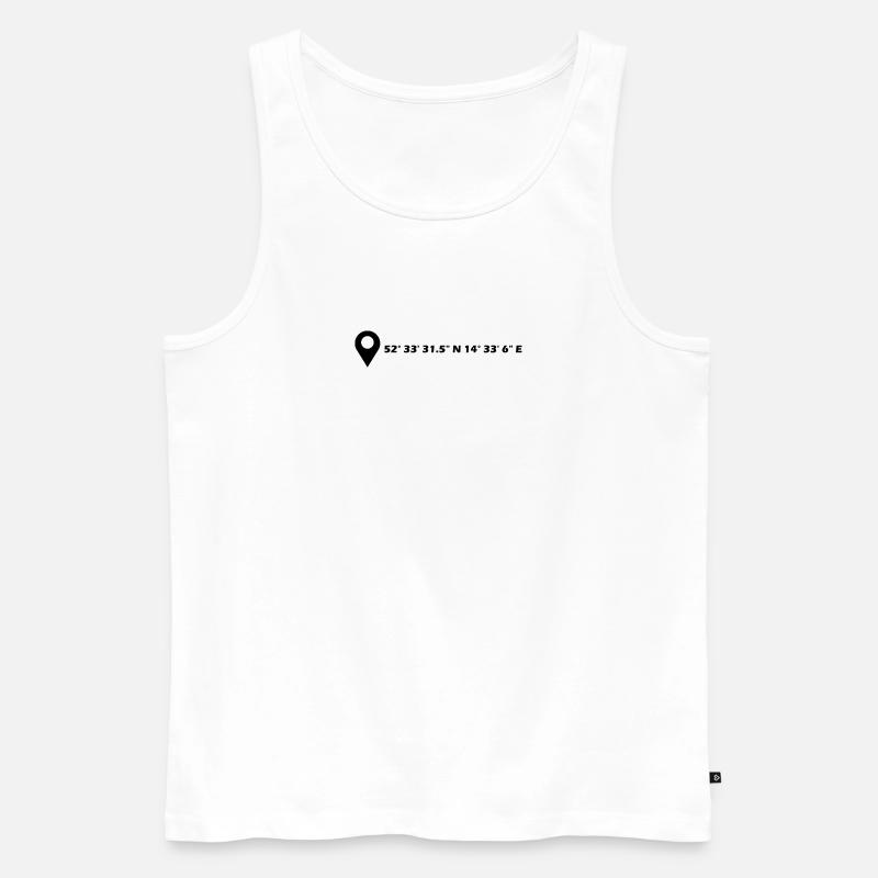Coordonnées Francfort-sur-l’Oder - Débardeur bio Premium Homme - blanc
