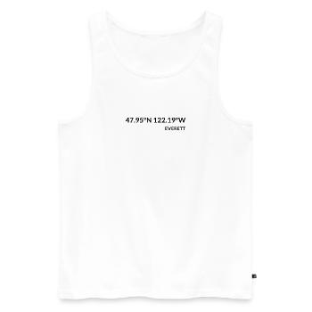 Everett Washington United States Coordinates - Men's Premium Organic Tank Top - white - Front - AI Model Male 178 light (178cm)