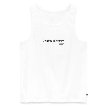 Kent Washington USA Coordinates - Men's Premium Organic Tank Top - white - Front - AI Model Male 178 light (178cm)