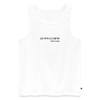 Santa Ana California USA Koordinaten - Männer Premium Bio Tank Top - Weiß - Vorne - AI Model Male 178 light (178cm)