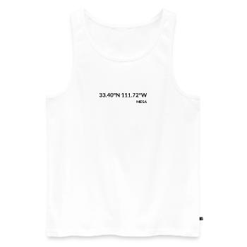 Mesa, Arizona, USA Coordinates - Men's Premium Organic Tank Top - white - Front - AI Model Male 178 light (178cm)