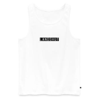 Landshut Airport Sign - Men's Premium Organic Tank Top - white - Front - Michal (187cm)