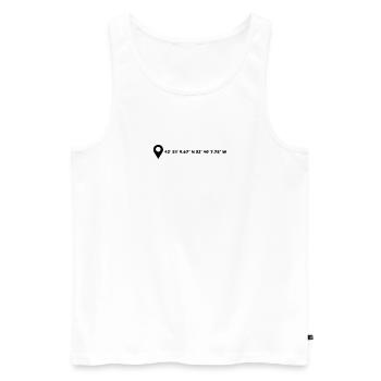 Vitoria-Gasteiz coordinates - Men's Premium Organic Tank Top - white - Front - Michal (187cm)