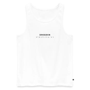 Dresden coordinates - Men's Premium Organic Tank Top - white - Front - AI Model Male 178 light (178cm)