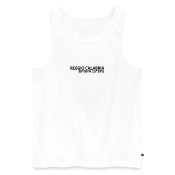 Reggio Calabria Koordinaten - Männer Premium Bio Tank Top - Weiß - Vorne - Michal (187cm)