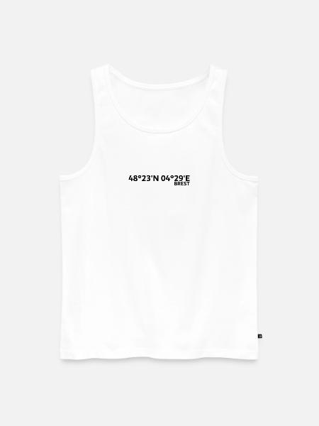Coordonnées de Brest - Débardeur bio Premium Homme - blanc