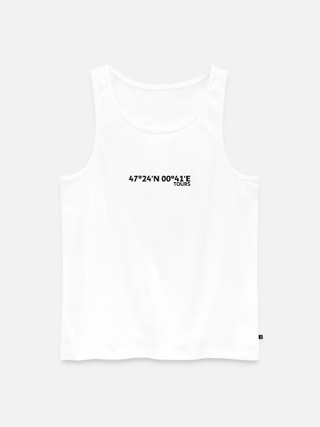 Tours Coordinates - Men's Premium Organic Tank Top - white
