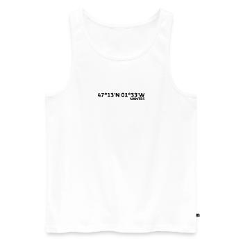 Nantes Koordinaten - Männer Premium Bio Tank Top - Weiß - Vorne - AI Model Male 178 light (178cm)