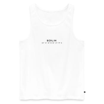 Coordonnées de Berlin - Débardeur bio Premium Homme - blanc - Devant - Michal (187cm)