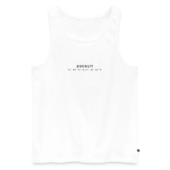 Bochum Koordinaten - Männer Premium Bio Tank Top - Weiß - Vorne - Michal (187cm)